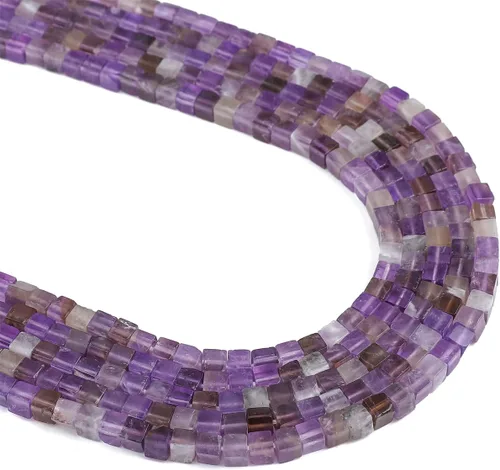 Miniatura 18 de BEADIA Cuentas espaciadoras de cubo de amazonita natural, cuentas de piedra cuadradas sueltas de 0.157 in para hacer joyas, 15.0 in/hebra