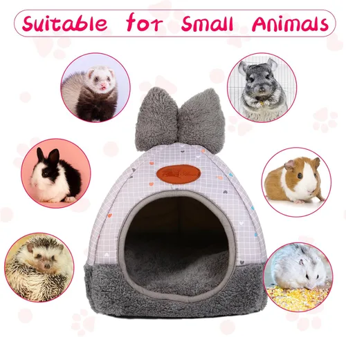 Miniatura 4 de Cama de conejo, escondites de casa, hurones, ratas, erizos, jaula de chinchilla, accesorio para conejo, cobaya, hámster, cama de conejo acogedora