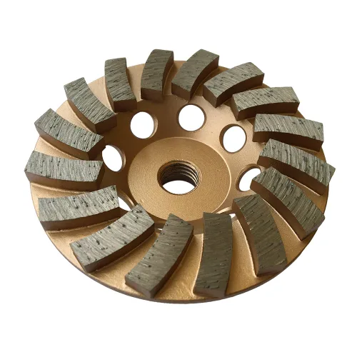 Miniatura 13 de Ruedas de molienda de diamante de 5 pulgadas para hormigón o mampostería, 18 segmentos turbo, grano #30/40, unión media, eje de 5/8"-11