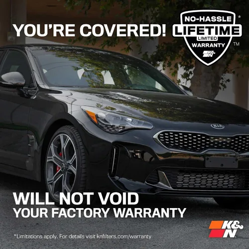 Miniatura 9 de K&N Sistema de admisión de aire frío: filtro de aire de alto flujo, aumenta el rendimiento y aceleración: compatible con Genesis/Kia G70 2018-2025