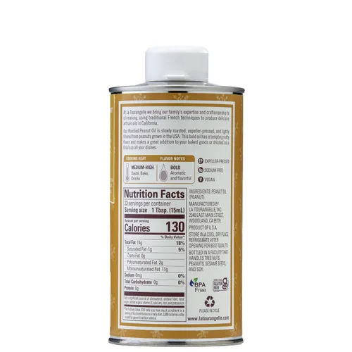 Miniatura 2 de La Tourangelle, Aceite de Maní Tostado, Tostado Lento Prensado por Expulsor para Sabor Rico, Perfecto para Cocinar y Hornear, Calor Medio-Alto, Sin