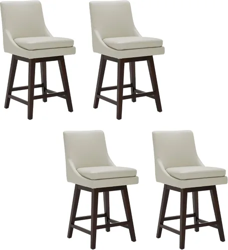 Miniatura 32 de CHITA Taburete de bar giratorio de altura de mostrador, taburete de bar tapizado, altura del asiento de 26.8 pulgadas de alto, tela en niebla