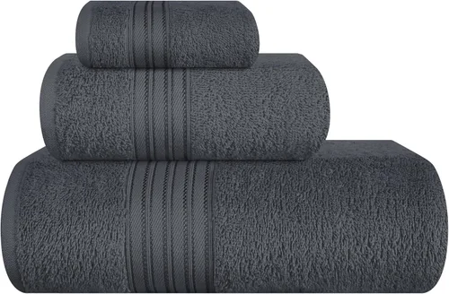 Miniatura 38 de BOUTIQUO Juego de 2 toallas de baño 100% algodón de 28 x 55 pulgadas, toallas de baño grandes ecológicas, compactas, de secado rápido, ligeras, Rosa