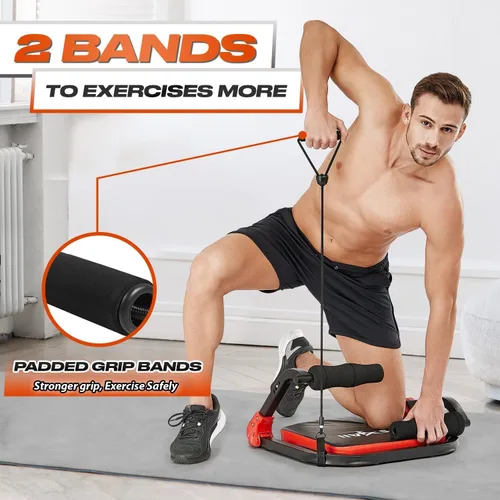 Miniatura 6 de Yes4All Máquina de Abdominales para Cuerpo Total y Core Abdominal, Sentadillas Bloqueables con Mango Ergonómico de Espuma y 2 Bandas de Resistencia