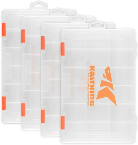 KastKing Cajas de aparejos, caja de plástico, caja organizadora de almacenamiento de plástico con divisores extraíbles, almacenamiento de aparejos