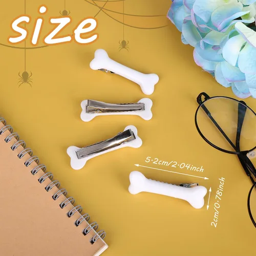 Miniatura 7 de WLLHYF 2 piezas de horquillas de hueso con diseño de calavera y esqueleto, horquillas laterales, accesorios de cosplay, disfraz decorativo