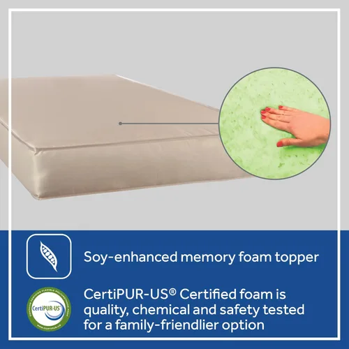 Miniatura 12 de Sealy Naturalis - Colchón hipoalergénico de 2 etapas para cuna de bebé y cama infantil, colchón para cuna no tóxico, algodón natural, bobina híbrida