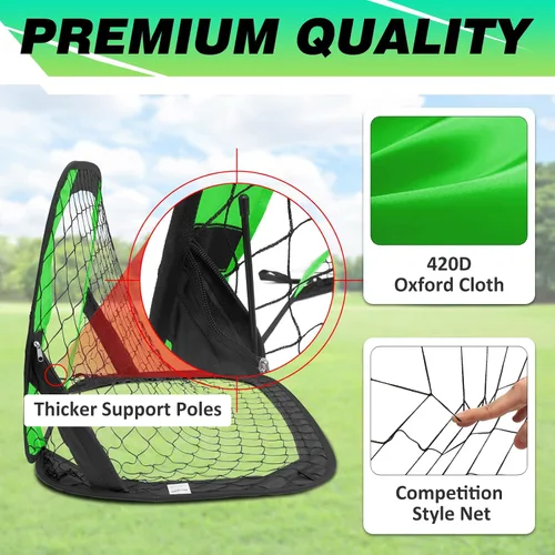 Miniatura 4 de BOHEN Porterías de fútbol desplegables para niños, red de fútbol portátil plegable para exteriores, interiores, patio trasero y playa