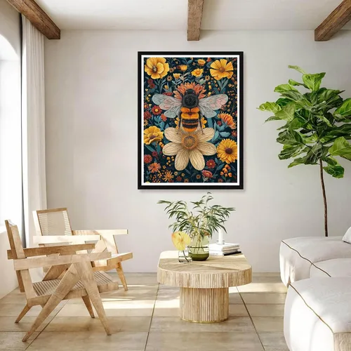 Miniatura 4 de Bimkole Kits de arte de diamantes 5D para adultos, abejas, taladro completo, juego de bordado de diamantes de imitación, pintura con diamantes, arte