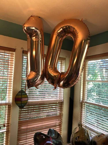 Miniatura 2 de Globos del número 10, decoraciones de fiesta de cumpleaños número 10 para niñas, oro rosa, 40 pulgadas