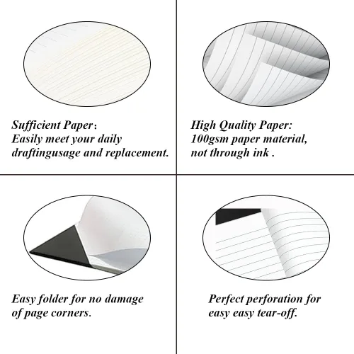 Miniatura 3 de Yaridar Bloc de papel rayado grande - Bloc de notas a rayas de 22 x 17 pulgadas, 50 hojas/100 páginas, bloc de notas de papel blanco de 3.53 oz/m²