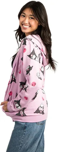 Miniatura 3 de Bioworld Kuromi AOP Print - Sudadera con capucha y cremallera para adulto