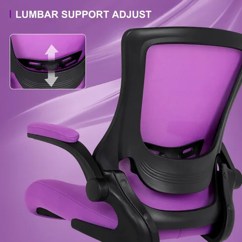 Miniatura 7 de Misolant Silla de oficina alta, silla de dibujo para escritorio de pie, silla de oficina alta con soporte lumbar ajustable, brazo abatible y anillo
