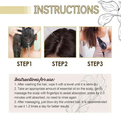 Miniatura 6 de Carvenchi Aceite natural para el crecimiento del cabello con aroma a romero, para cabello seco dañado y fino, incoloro, 2 unidades, 4 onzas incoloro