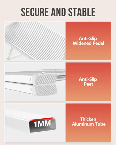 Miniatura 5 de WOA WOA Escalera de 2 escalones, taburete plegable, escalera ligera de aluminio para armario de cocina del hogar, pedales antideslizantes, facilidad