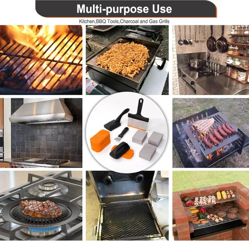 Miniatura 7 de Kit de limpieza de parrilla SHINESTAR para Blackstone, kit de limpieza de parrilla de parte superior plana de 12 piezas, equipado con almohadillas