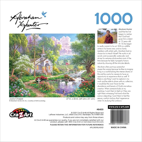 Miniatura 4 de RoseArt - Abraham Hunter - Joyful Chapel - Rompecabezas de 1000 piezas para adultos