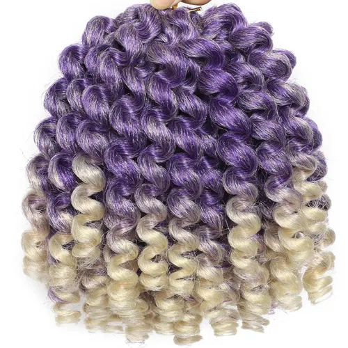 Miniatura 33 de Cabello de Ganchillo Jamaicano Saltarín de 8 Pulgadas 5 Paquetes 2X Rizo de Varita Ringlet Cabello de Ganchillo Pre-Enrollado Rizo Saltarín