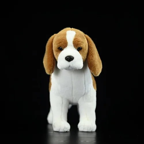 Miniatura 2 de Almohada de peluche realista Beagle de 11.4 pulgadas, grande, para perro de peluche Lindo cachorro animal, decoración del hogar
