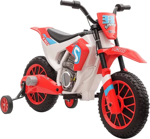 Miniatura 10 de Aosom Motocicleta para niños de 12V con neumáticos con banda de rodadura, bicicleta eléctrica de velocidad máxima de 5 mph para niños, motocicleta