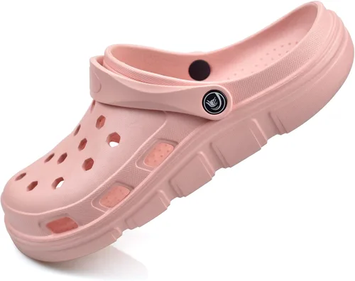 Miniatura 14 de PIMIO Zuecos de jardín para mujeres y hombres, zapatos de trabajo sin cordones con soporte de arco, zapatos de agua de secado rápido para mujeres