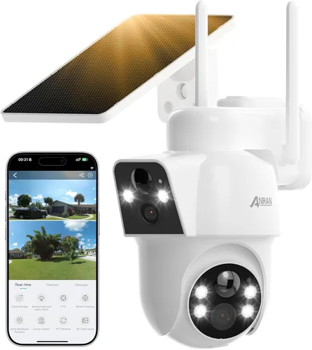 Miniatura 13 de ANRAN Cámara de seguridad solar 2K inalámbrica para exteriores, alimentación permanente con panel solar integrado, cámaras de seguridad WiFi