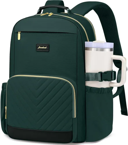 Miniatura 14 de Mochila para Laptop para Mujeres Mochila de Libros: Mochilas de Trabajo y Escuela de 15.6 pulgadas con Bolsillo con Compartimento para Taza de Gran