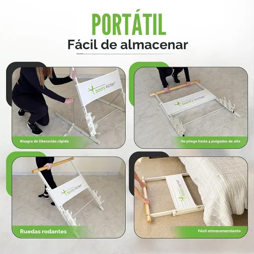 Miniatura 5 de Portable Folding Exercise Bar for Barre, Balance and Ballet Home Workouts, Strong Freestanding Stable Design Blanco