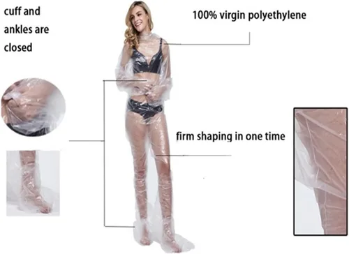 Miniatura 3 de ZMDREAM El cuerpo plástico desechable envuelve el traje de baño unisex de la sauna del PE para la cobertura completa del cuerpo del infrarrojo lejano