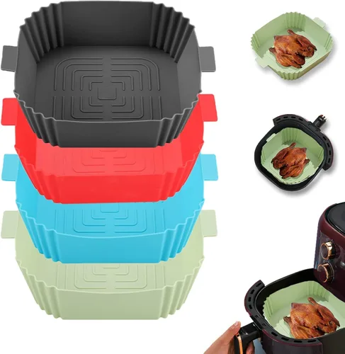 Miniatura 14 de LYHOLKEER Forros de silicona para freidora de aire Chefman de 6 cuartos de galón, Instant Pot Vortex Plus 6QT XL, 1 cesta cuadrada de silicona