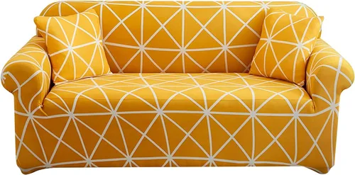 Miniatura 26 de HOOBUY Funda de sofá estampada, Funda elástica para sillón, Jugo de funda de sofá con patrones para sillón acojinado de 3 plazas, YLYZ