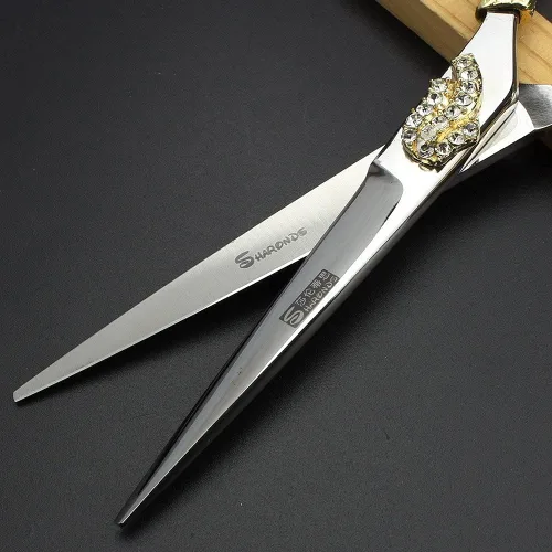 Miniatura 6 de SHARONDS Tijeras de peluquería profesional de 6 pulgadas, suministros de peluquería, troqueles de corte, juego de tijeras de pelo de diamante