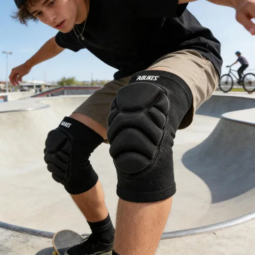 Miniatura 2 de 1 par de rodilleras de voleibol para mujeres, rodilleras de snowboard para hombres, rodilleras de esponja gruesa antideslizante para fútbol