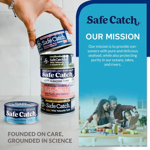 Miniatura 6 de Safe Catch Atún Albacora Salvaje Enlatado Bajo en Mercurio Filete de Atún Enlatado Sin Gluten Alimento Keto Sin OMG Kosher Apto para Paleo Alto