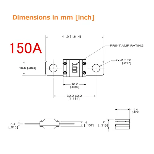 Miniatura 2 de Fusible de automóvil AMI/MIDI de 6 uds 150A de alta corriente perno en los fusibles para el sistema de video audio marino automotriz MIDI/AMI