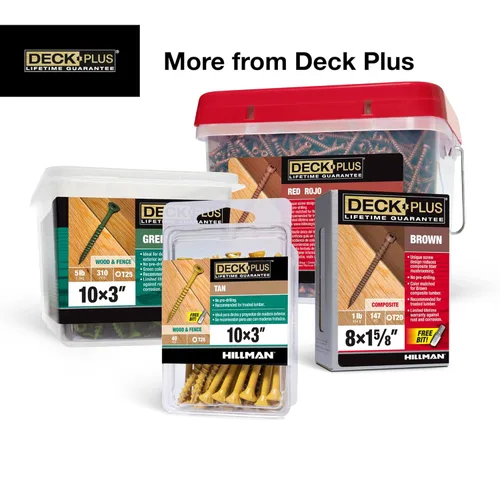 Miniatura 6 de Deck Plus Tornillos para Madera Exterior y Cercas con Revestimiento Epoxi de 2-1/2 Pulgadas #10 x 2-1/2" Torx/Star Drive Incluido Rosca Gruesa, Verde