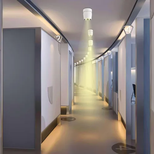 Miniatura 3 de Foco de techo LED de 12 W, luz direccional de rotación de 360°, 3000 K, blanco cálido, lámpara de pared para pasillo, galería, sala de estar/blanco