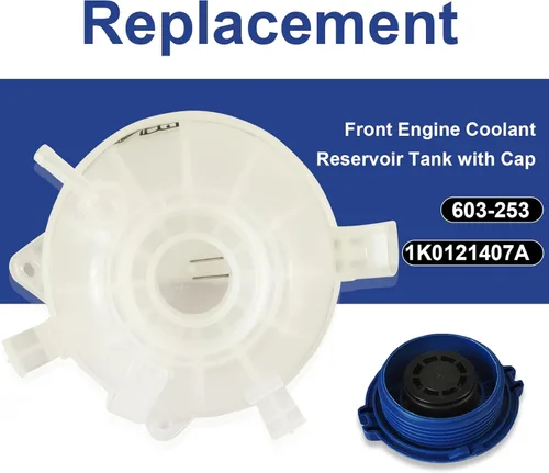 Miniatura 5 de 603-253 1K0121407A Tanque de depósito de refrigerante con tapa para Aud1 A3 Q3 TT RS3 y VW Jetta Passat Golf GTI Beetle CC Eos Rabbit