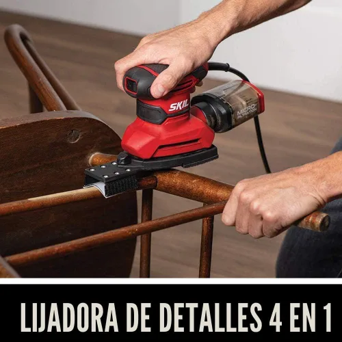 Miniatura 3 de SKIL SR232301 - Lijadora de detalles multifunción con cable con caja antipolvo de microfiltro, 3 accesorios adicionales y 12 hojas de lijado
