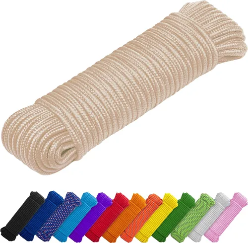 Miniatura 23 de TECEUM Cuerda – 90 pies x 1/4 pulgada (7mm) – Verde Ejército – Cuerda Utilitaria Versátil y Resistente – Acampada, Artesanía, Asta de Bandera