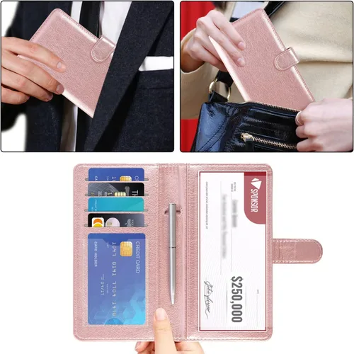 Miniatura 5 de ACdream Funda para chequera, cartera de cuero con bloqueo RFID