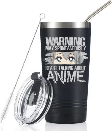 Onebttl Regalos de anime para hombres, mujeres, niños - Vasos de acero inoxidable aislados al vacío de doble pared de 20 oz/590 ml - Regalos de