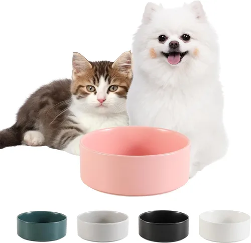 Miniatura 33 de Cuenco de cerámica para perros para comida y agua, cuenco comedero para mascotas para perros y gatos pequeños, plato de alimentación de cerámica