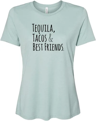 Miniatura 18 de Cute Women's Screen Printed Crew Neck Tee, Shirts With Sayings, Dusty Blue or Olive