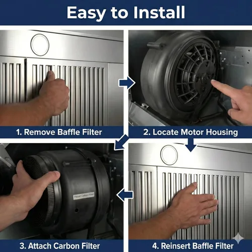 Miniatura 7 de Filtros de ventilación de carbono IE71 de 7.87 pulgadas compatibles con MCBON IE71-BLACK, TE77, VEVOR 900CFM filtro de carbón