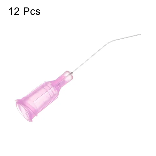 Miniatura 3 de HARFINGTON 12 piezas de agujas dispensadoras de punta roma, puntas dispensadoras curvadas de 30 calibre a 45 grados, 1 pulgada de ángulo