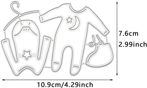 Miniatura 7 de Troqueles de corte para ropa de bebé niña para hacer tarjetas, troqueles de papel de metal para álbumes de recortes, suministros de fabricación de 01
