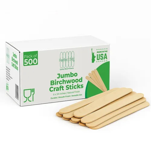Miniatura 8 de Perfect Stix Palitos de madera de abedul jumbo para manualidades, 6 x 3/4 pulgadas, natural, 1000 unidades, fabricados en Estados Unidos