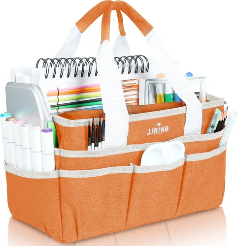 Miniatura 25 de JJRING Bolsa Organizadora de Transporte para Manualidades, Organizador de Almacenamiento de Arte con Múltiples Bolsillos, Bolsa de Costura Morado