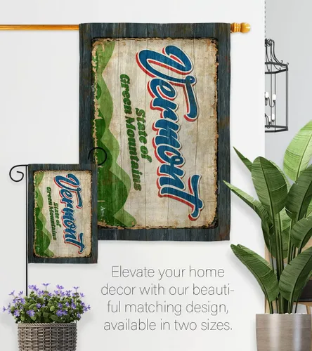 Miniatura 8 de Vermont - Juego de bandera vintage de jardín, colgador de pared de Estados Unidos, territorios de Estados Unidos, República de Estados Unidos, área